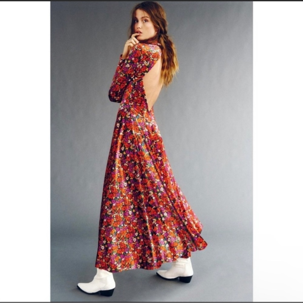 Free People Heartland Floral Velvet Maxi Dress